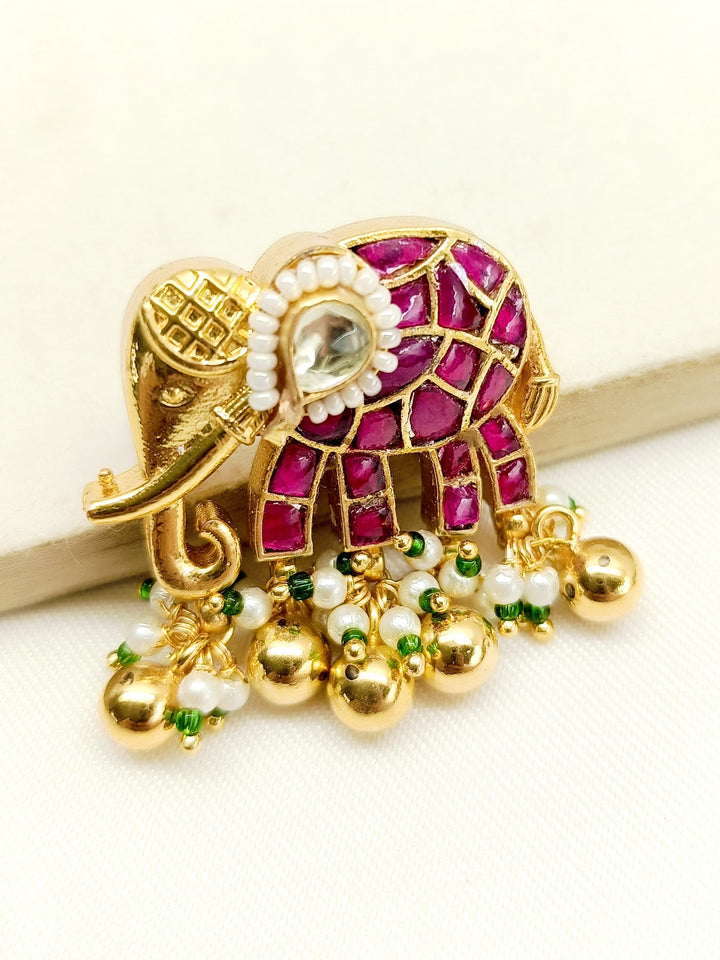 Charity Ruby Elephant Brooche