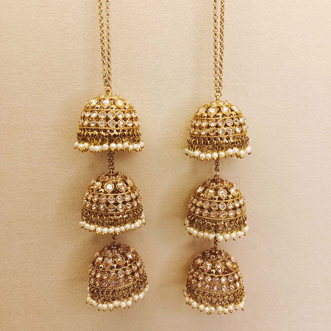 Jayshree Copper Gold Plated Kundan Kalire