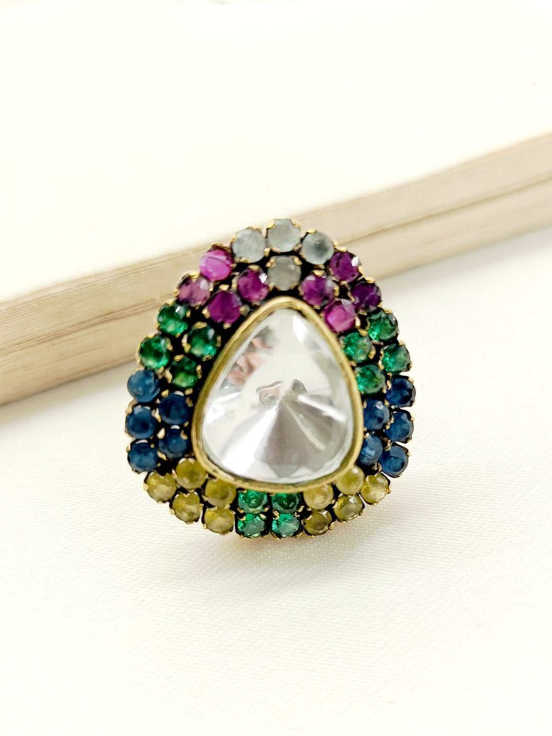 Debasmi Multi Colour Victorian Finger Ring