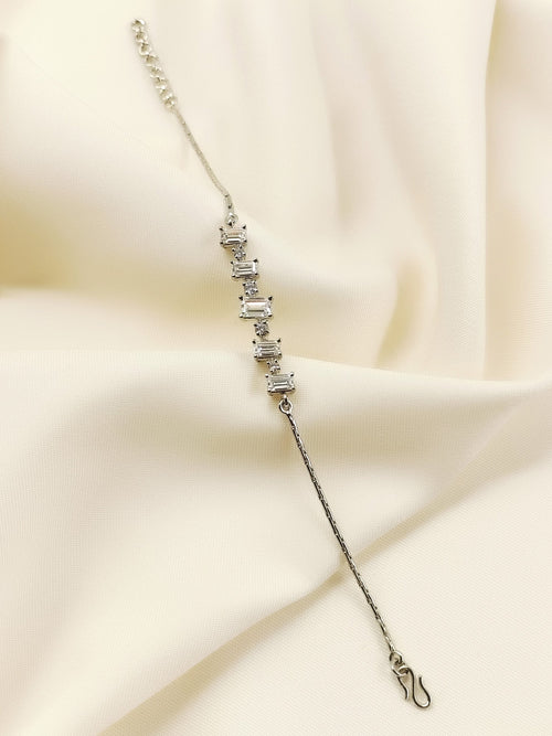 Sidhira White 92.5 Silver American Diamond Bracelet