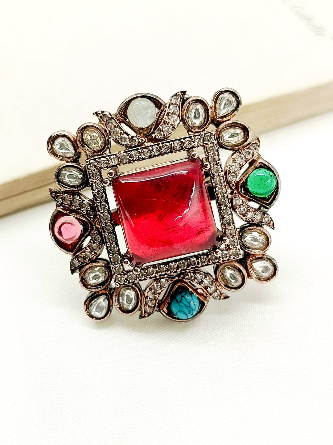 Amyra Navaratna Victorian Finger Ring