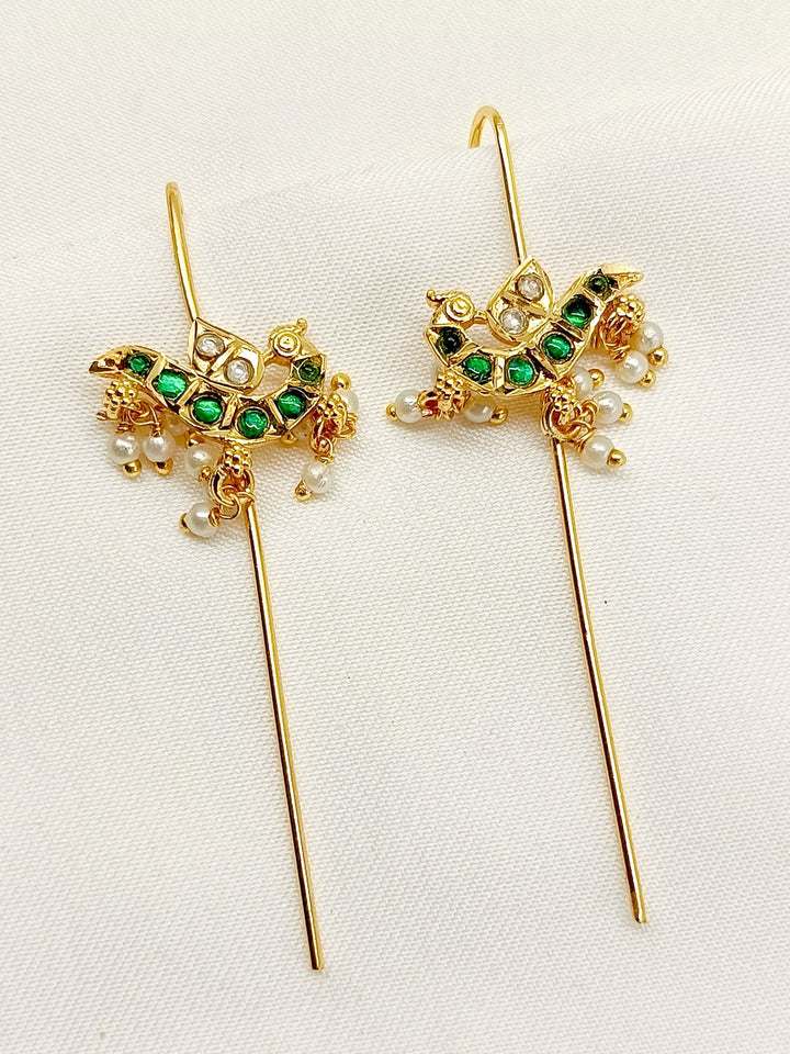 Lipika Green Gold Plated Kundan Ear Cuff [ Price is for Pair ]