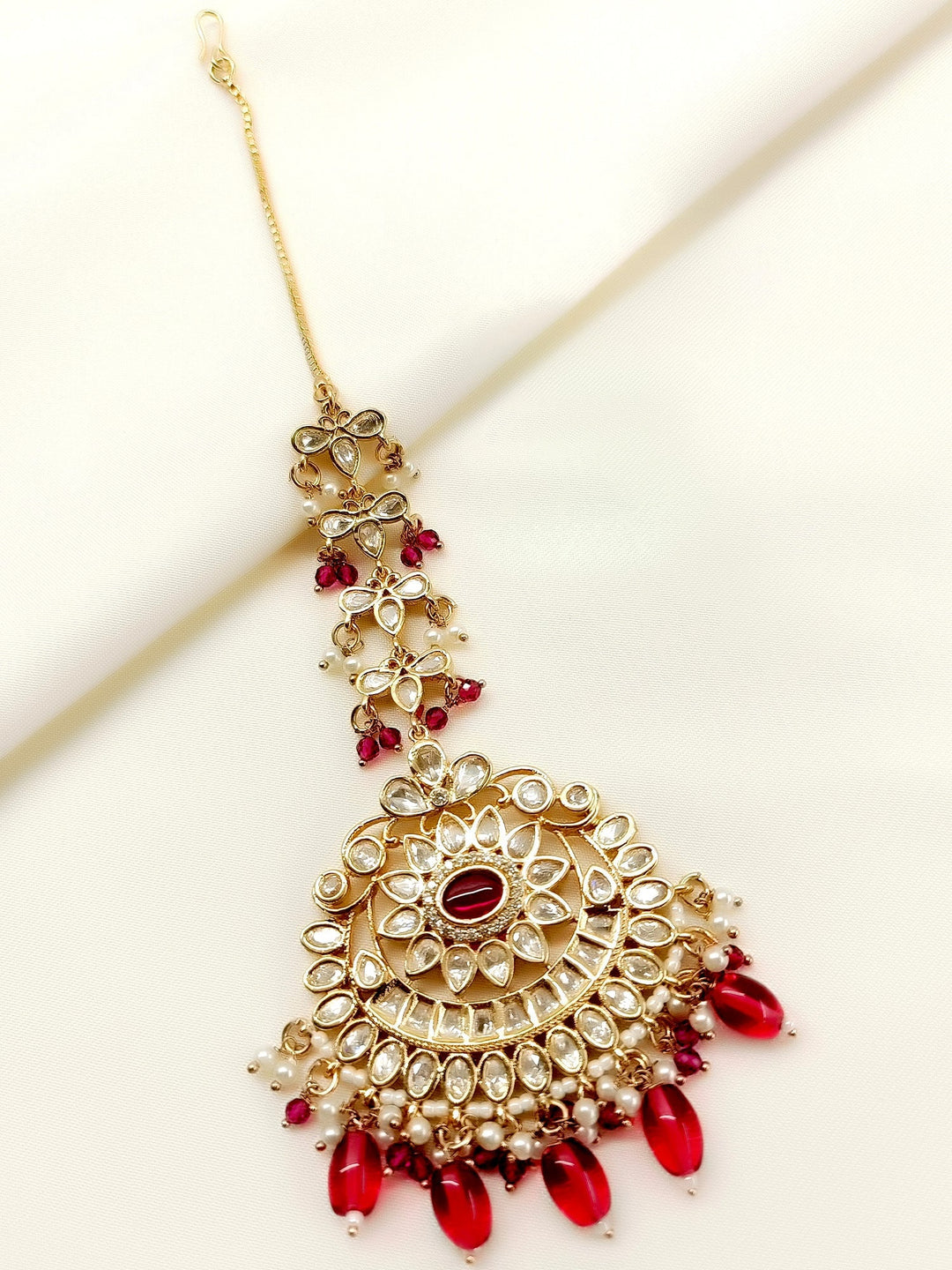 Chakor Pink Kundan Teeka