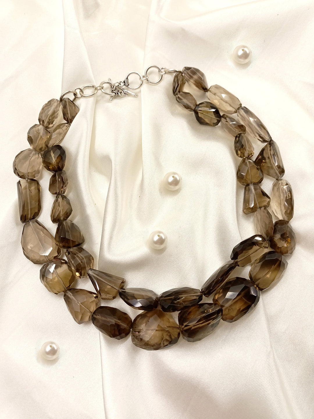 Nayantara Double Layered Charcoal Quartz Necklace