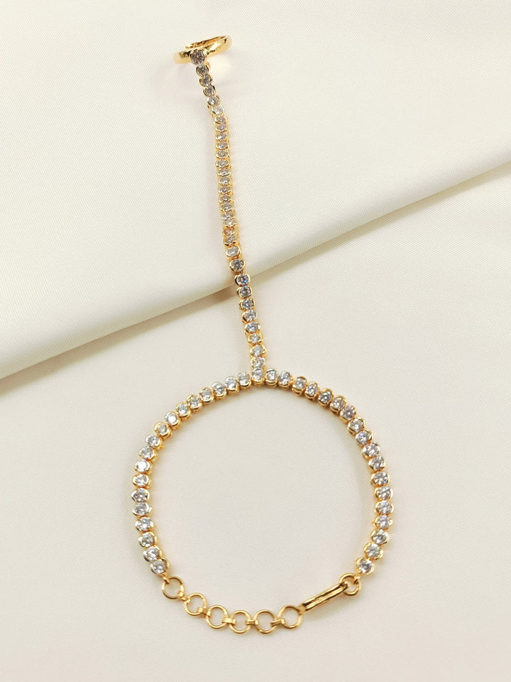 Ananya White American Diamond Hathphool