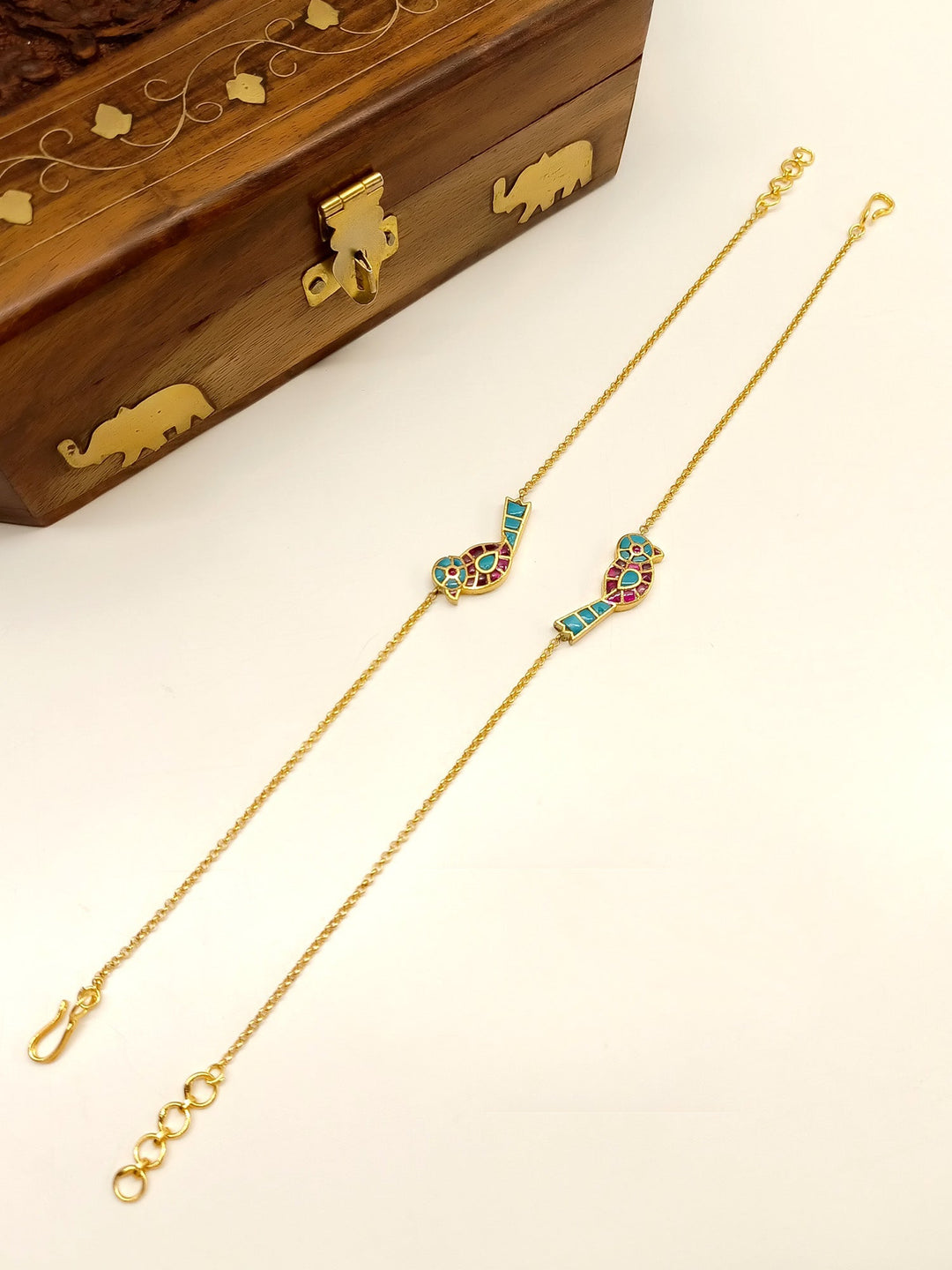 Better R & B Bird Kundan Anklet