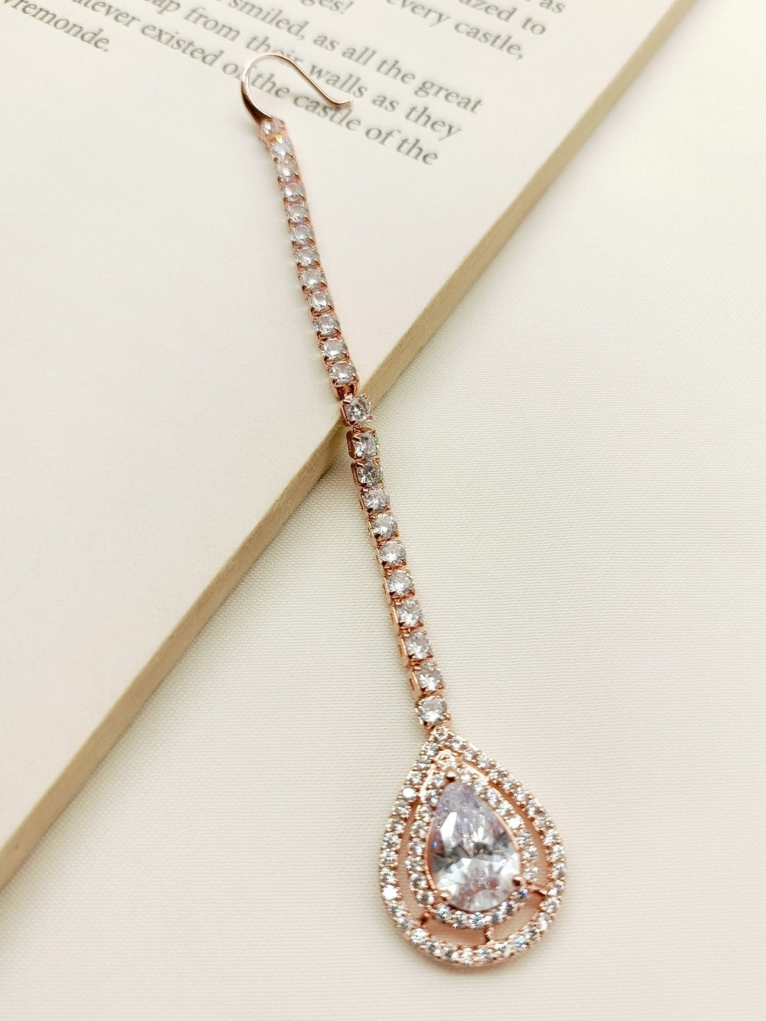 Jaanvi White American Diamond Maang Teeka