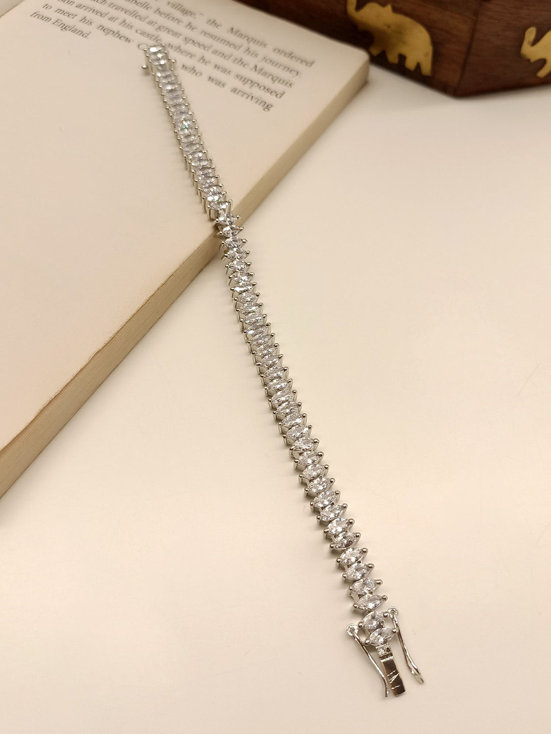 Meghna White American Diamond Bracelet