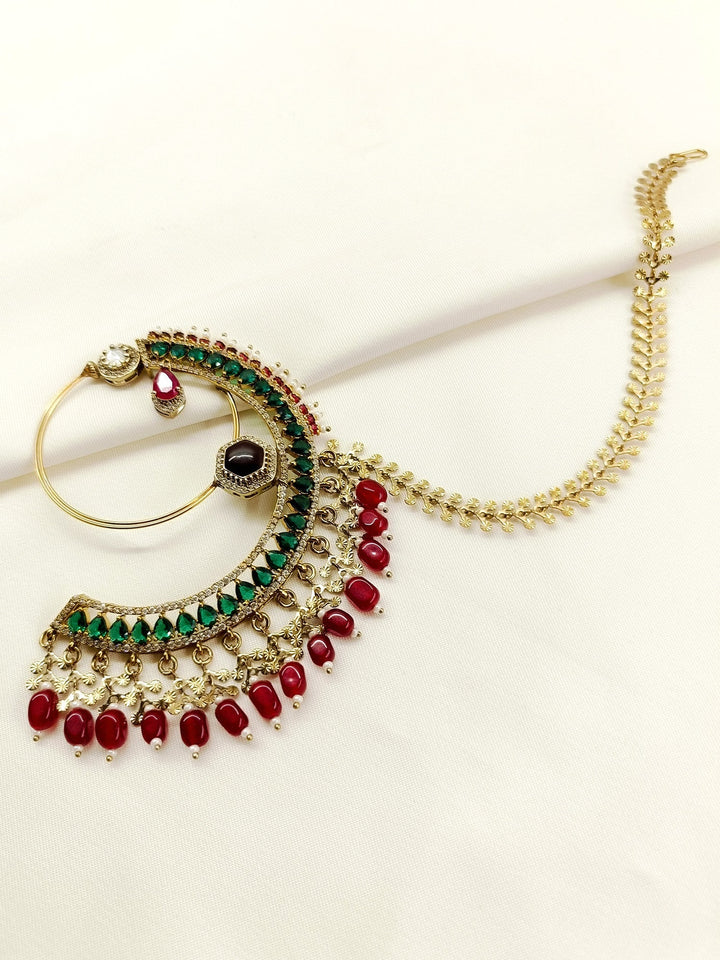 Malishka R&amp;G Antique Nath - Gold-Plated Brass