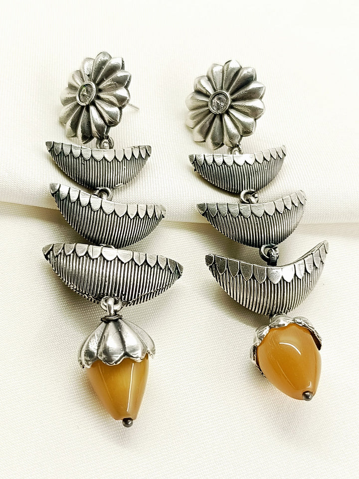 Mishka Yellow Oxidized Earrings