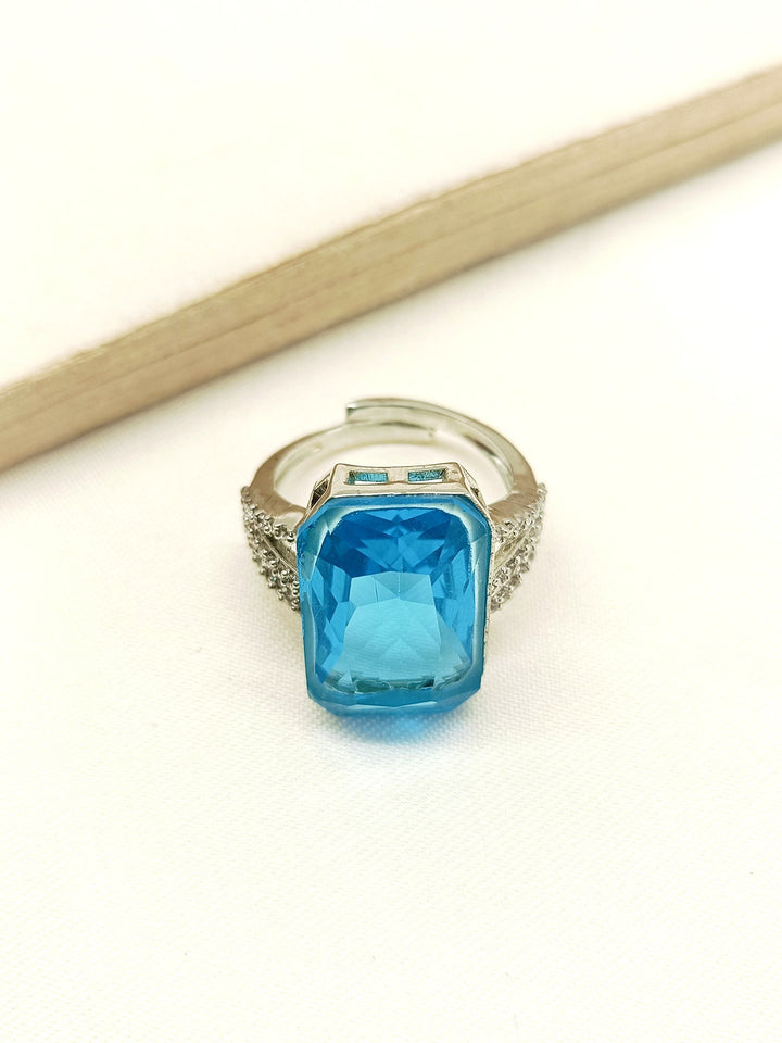 Stella Sky Blue American Diamond Finger Ring