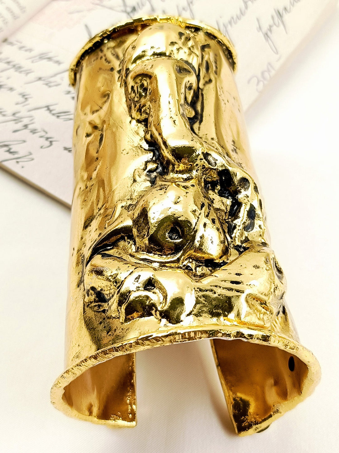 Aamaal Golden Tribal Lord Ganesha Cuff Men&