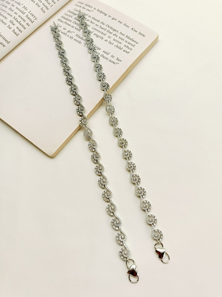 Chelsea White American Diamond Anklet