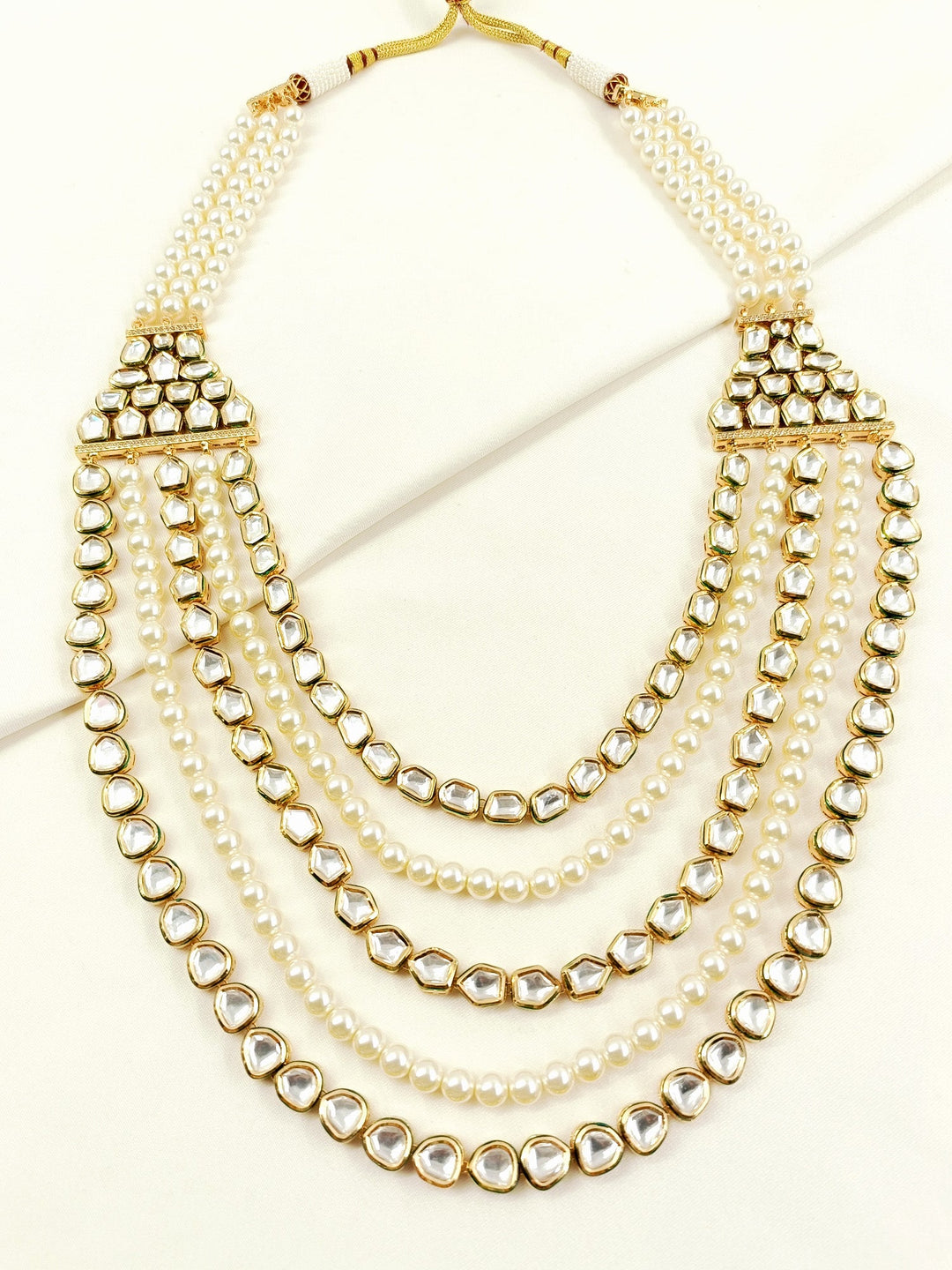 Kaushik White Groom Beads Neckpiece