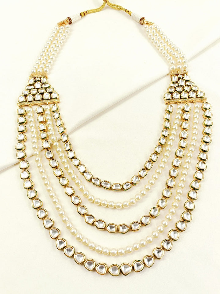 Kaushik White Groom Beads Neckpiece