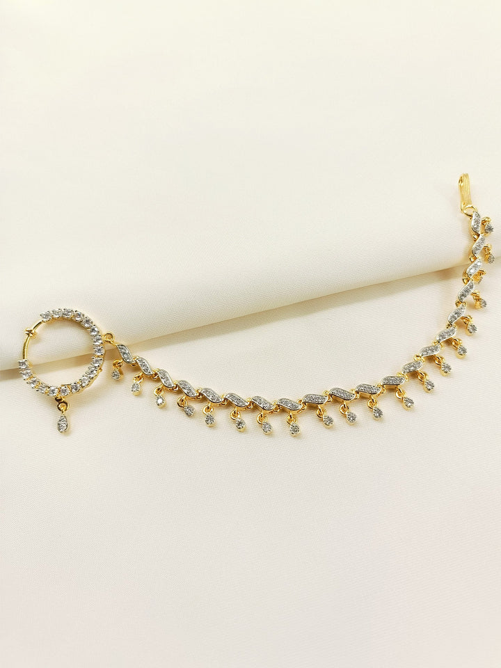 Ellora White AD Diamond Chain Nath