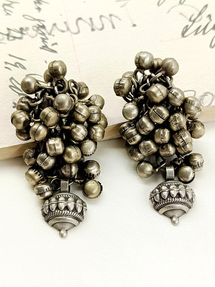Maddie Plain Oxidized Tops - Silver Plating Earring