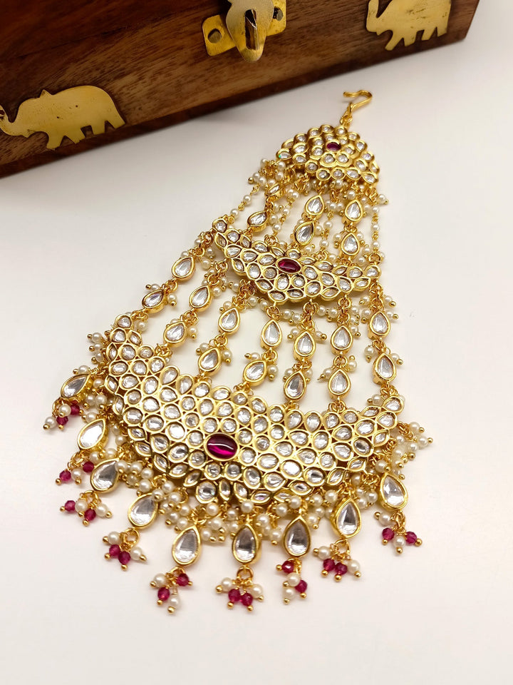 Alwar Maroon Kundan Passa