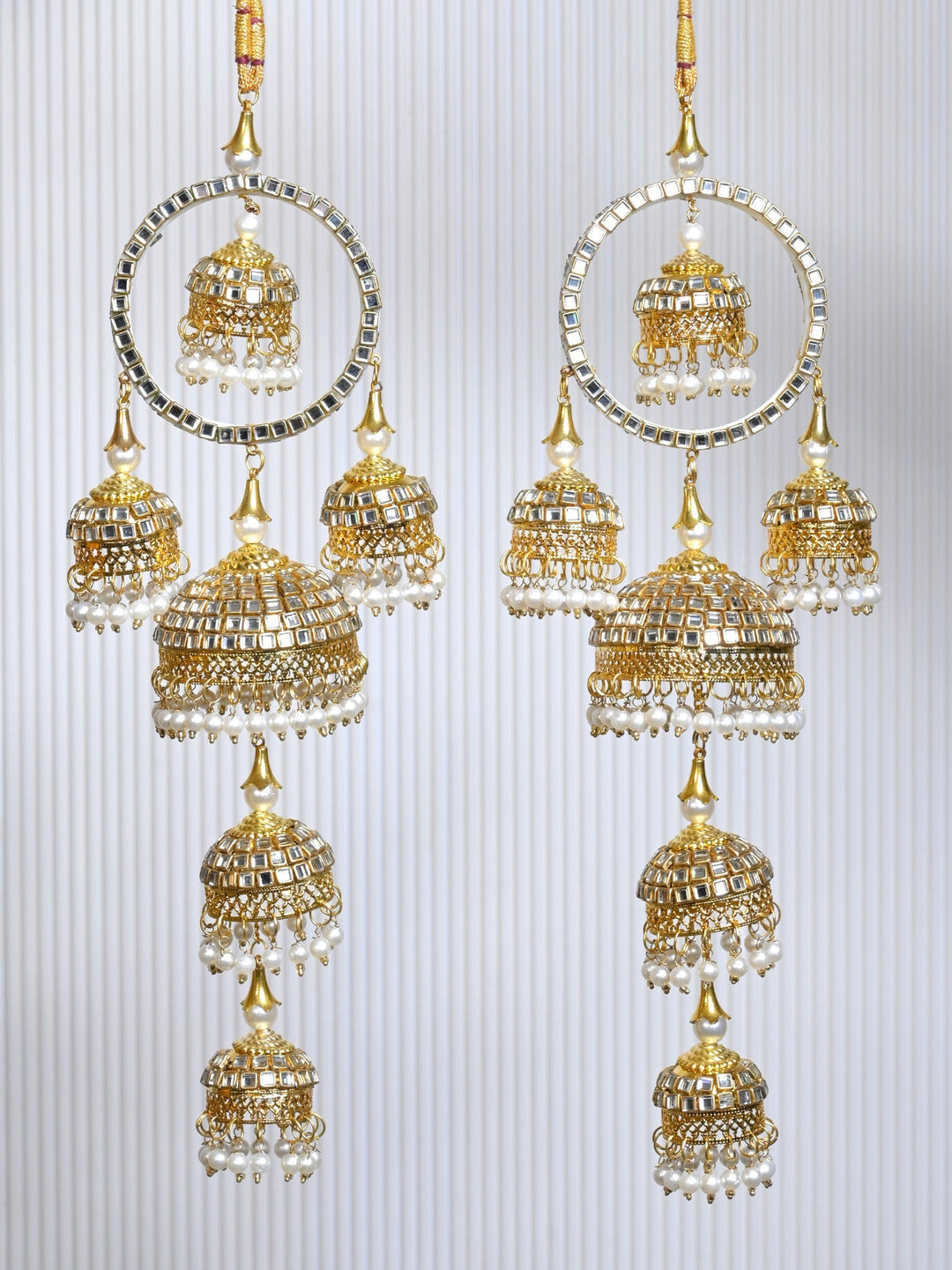 Ikshita White Pearl Hanging Kalire