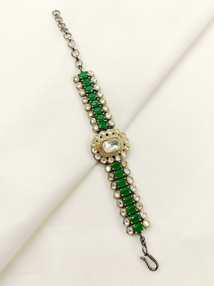 Tanishka Green Kundan Bracelet