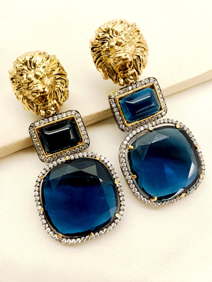 Kallie Navy Blue Victorian Earrings