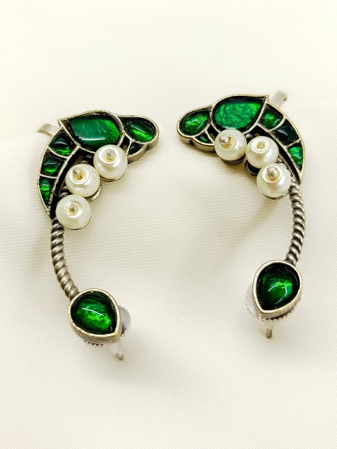 Anayda Green Oxidized Earrings