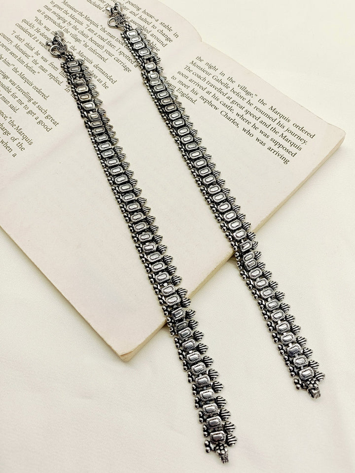 Aduke Oxidized Silver Anklet