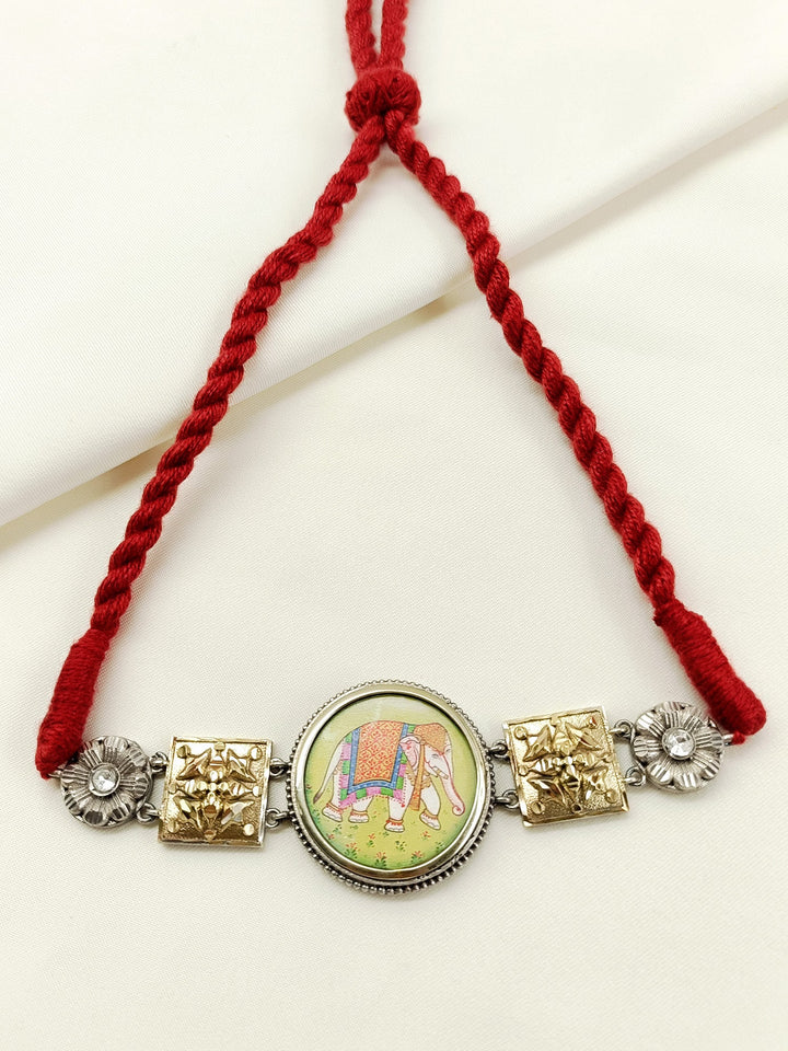 Palash Gaja Elephant Miniature Art Men's Neckpiece