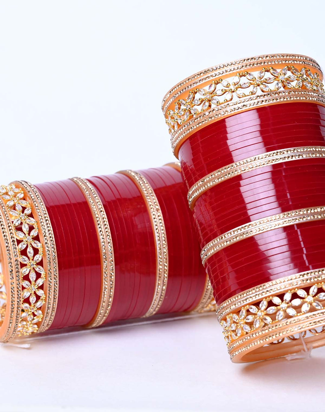 Chandrika Maroon American Diamond Work Chura