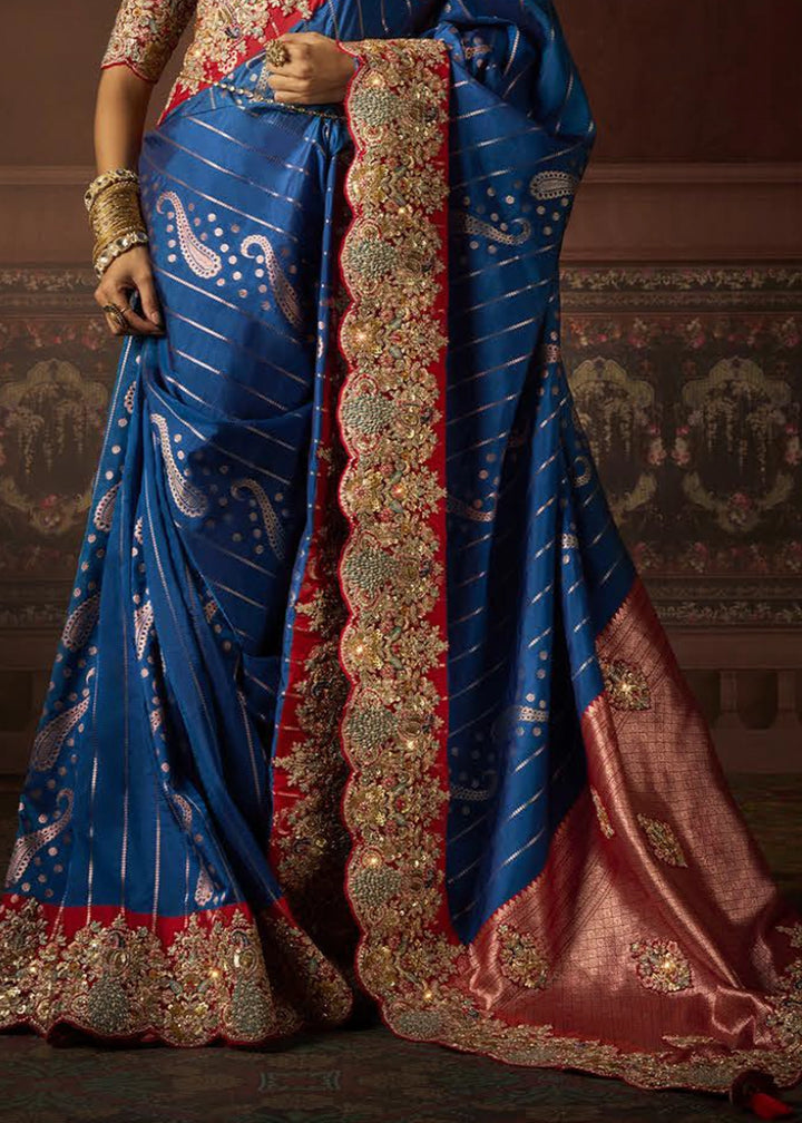 Pure Bangalore Taana Silk Saree Set – Heavy Embroidery & Zircon Work (Set of 5)