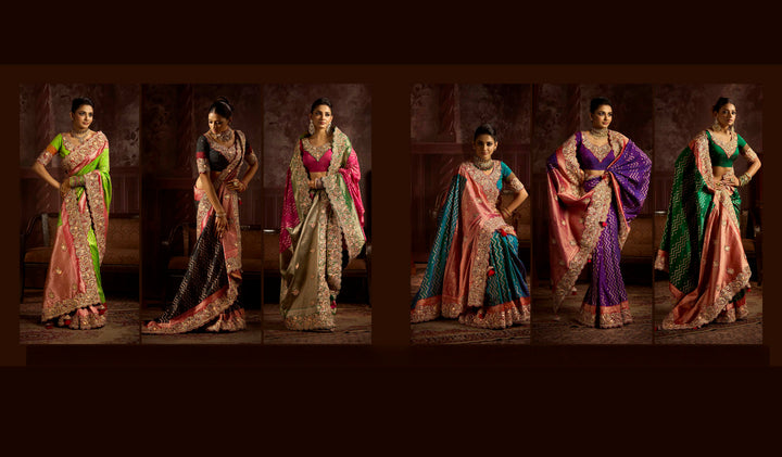 Pure Bangalore Taana Silk Saree Set – Heavy Embroidery & Zircon Work (Set of 6)