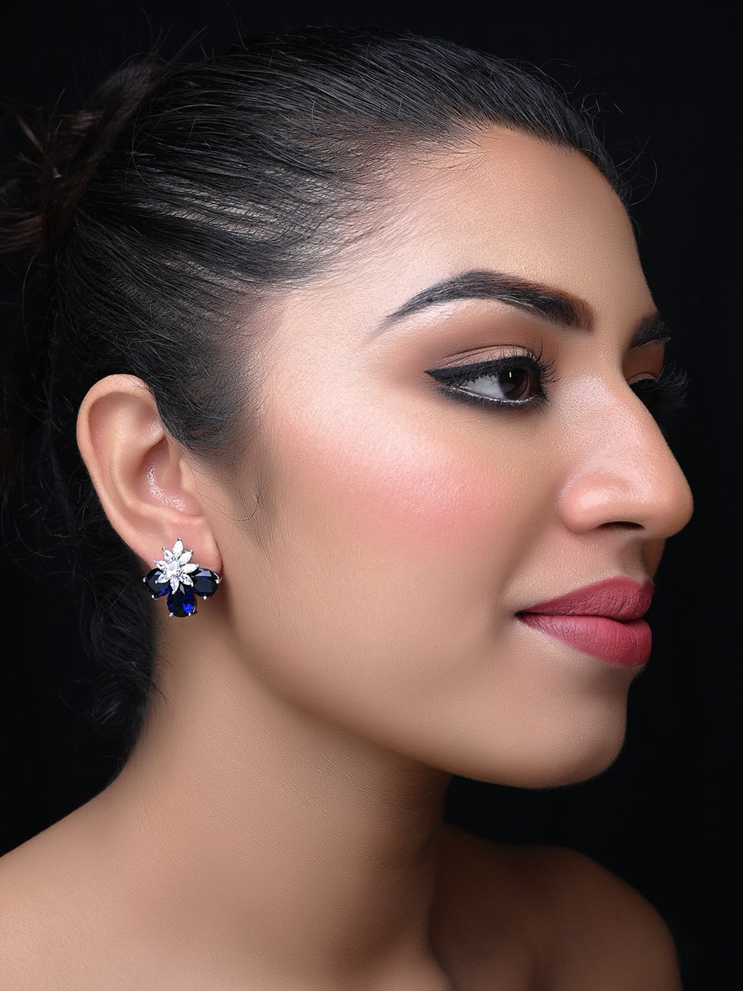 Renuka American Diamond Blue Sapphire Tops