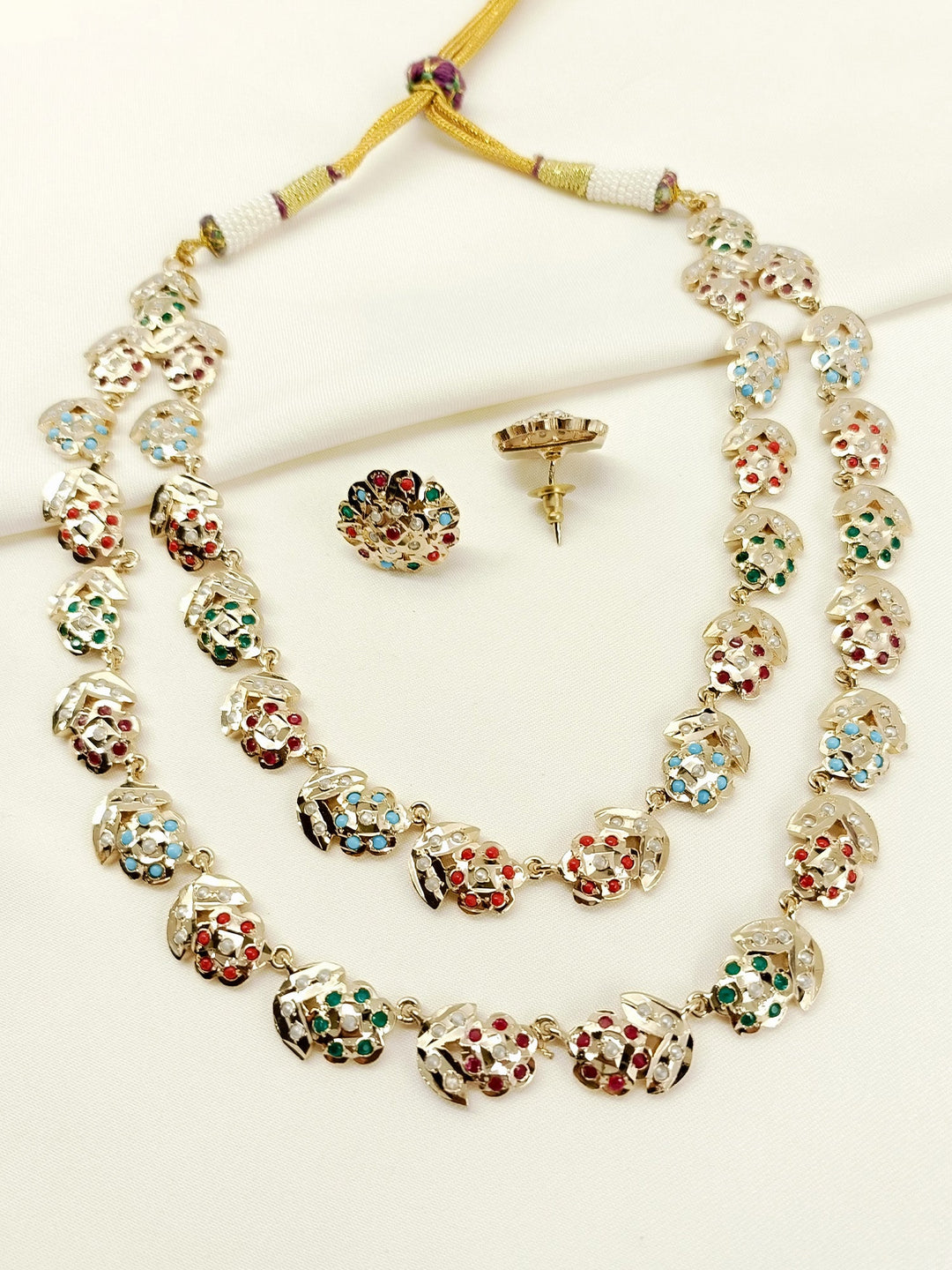 Sneha Multi Colour Jadau Necklace Set