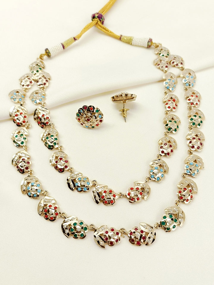 Sneha Multi Colour Jadau Necklace Set
