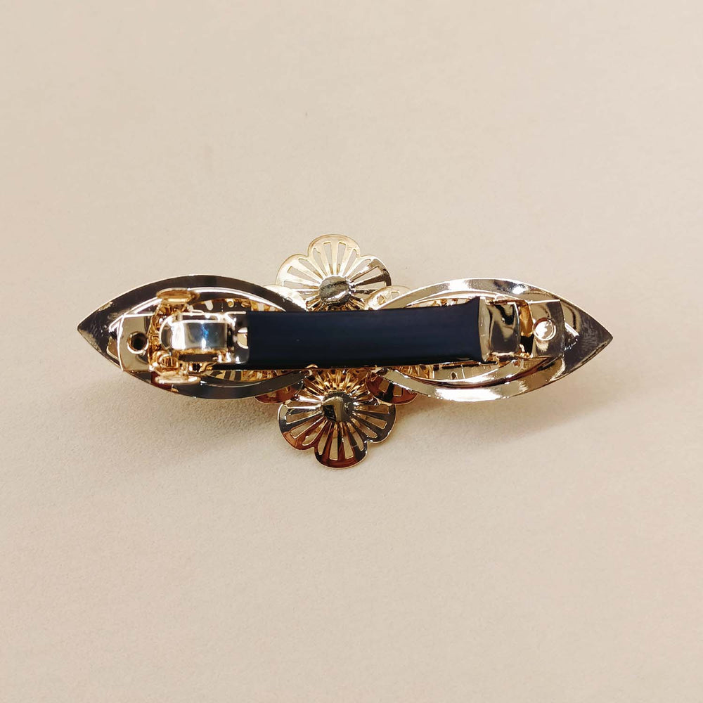 Vinnie White Diamond Stone Gold Plated Hair Clip