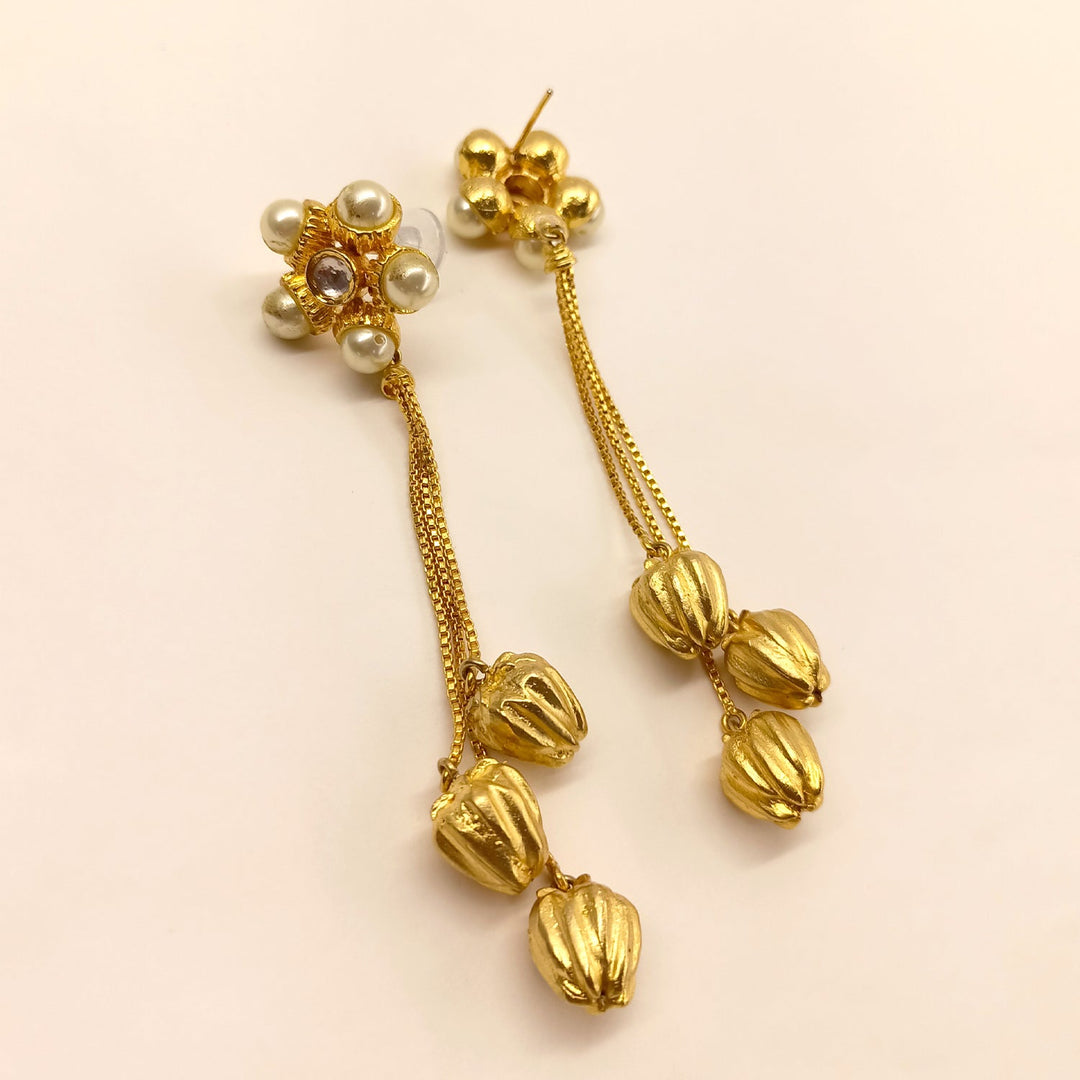 Pratiksha Long earrings with gold chains