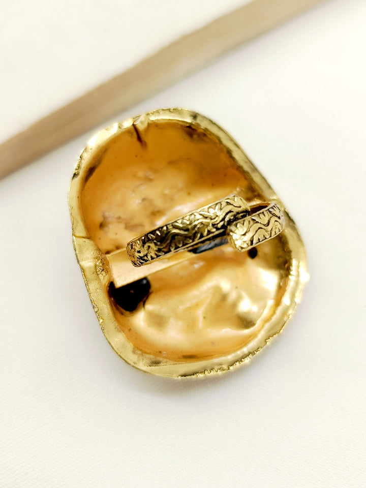 Nabeeha Golden Tribal Finger Ring