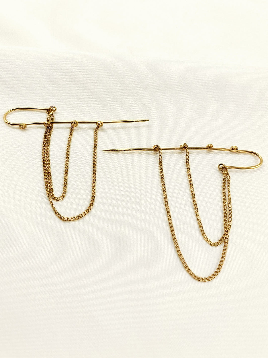 Duij Golden Oxidized Earring - 8 cm Antique Gold Dangler