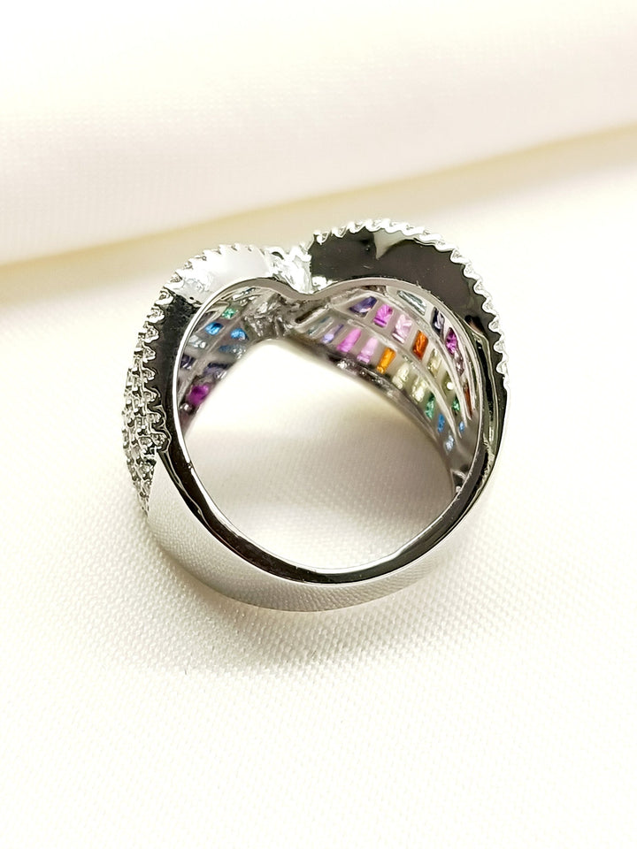 Kavya Multi Colour American Diamond Finger Ring