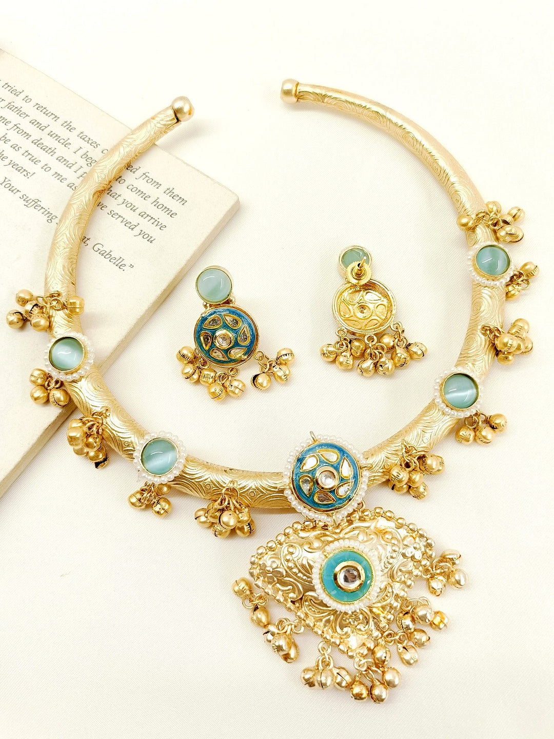 Jodha Firozi Boutique Hasli Style Necklace Set