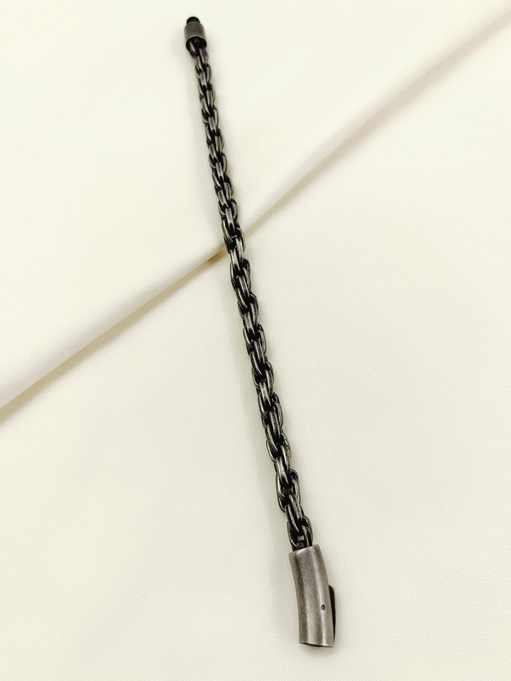 Wriddhish Oxidized Wheat Chain Men&