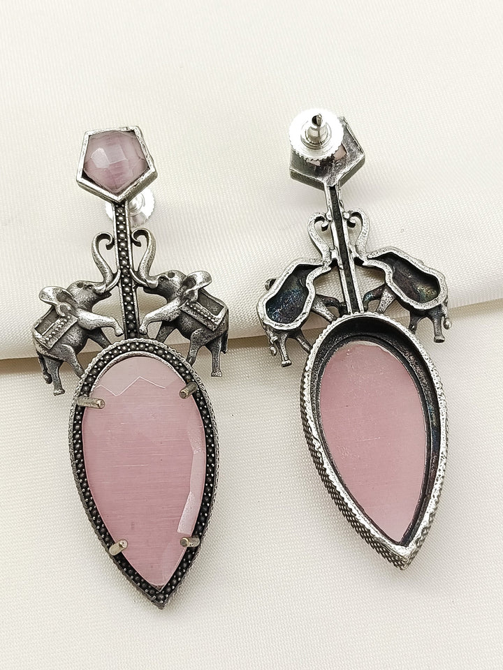 Warda Baby Pink Oxidized Earring