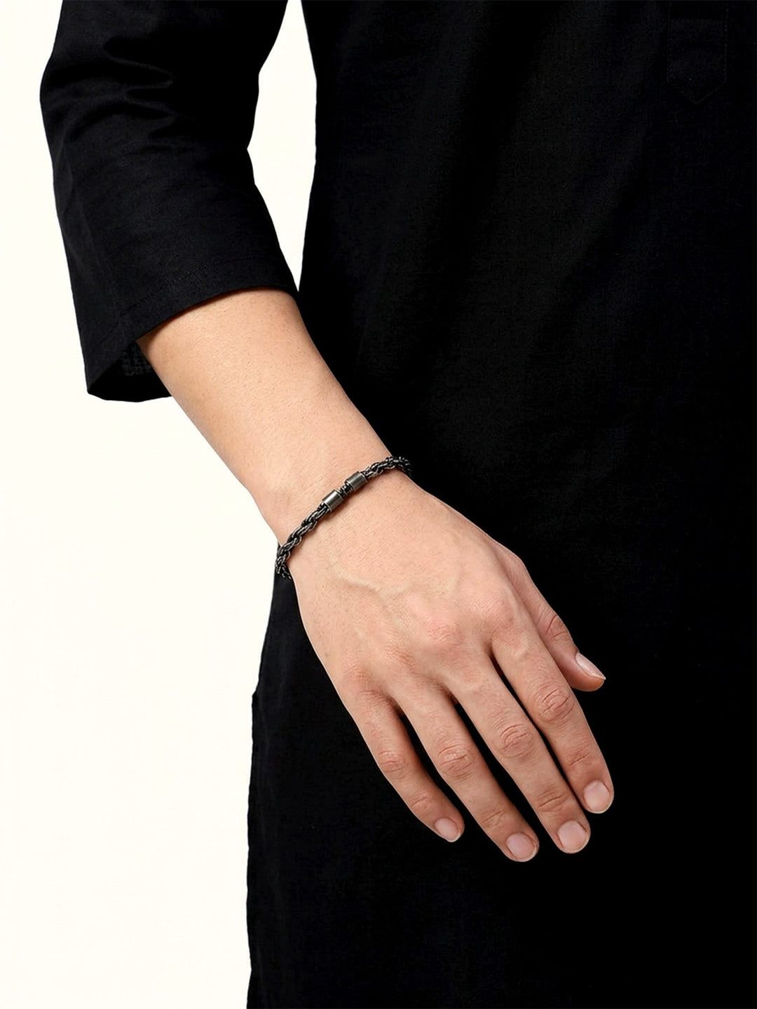 Wriddhish Oxidized Wheat Chain Men&
