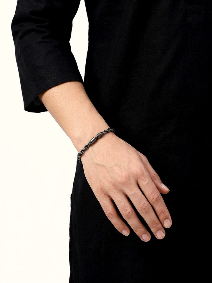 Wriddhish Oxidized Wheat Chain Men&