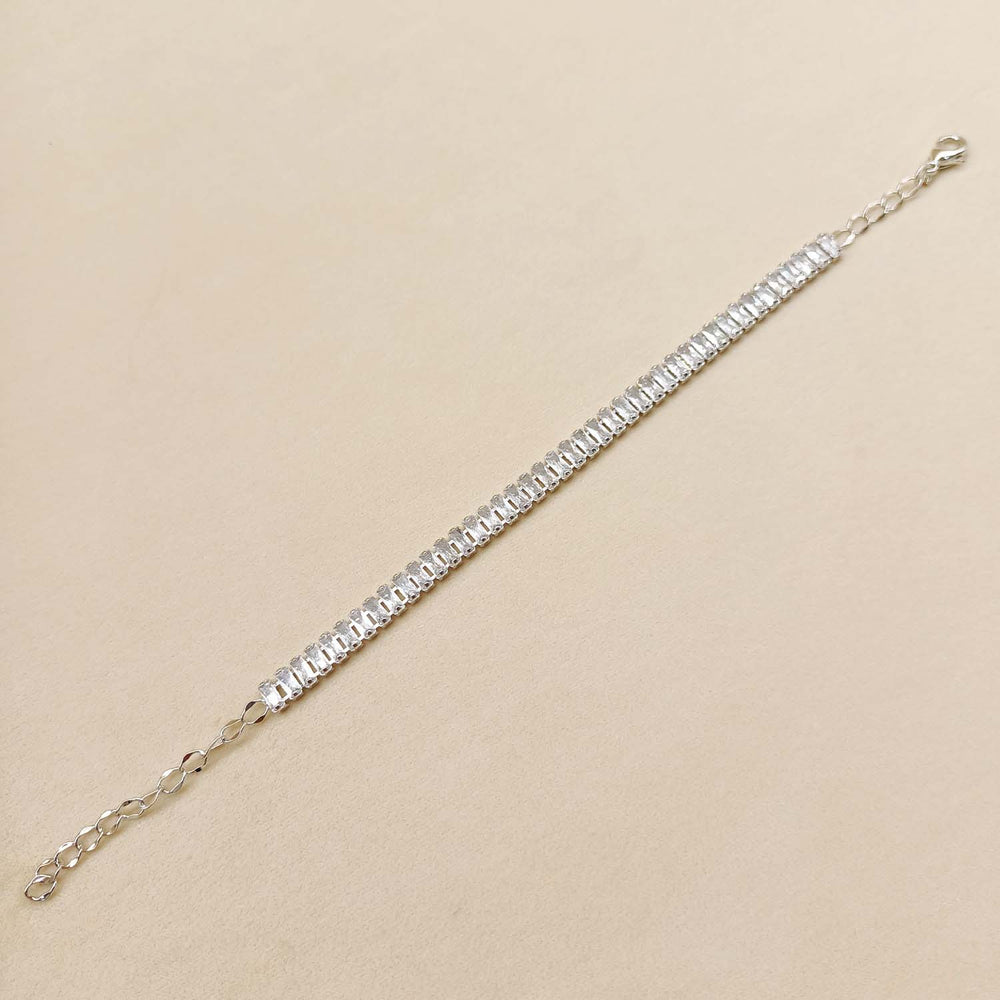 Taruni American Diamonds Silver Plated Flexible Bracelet