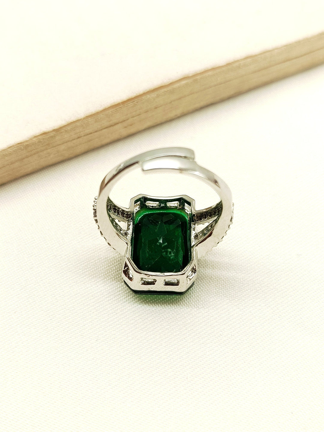 Eliana Green American Diamond Finger Ring