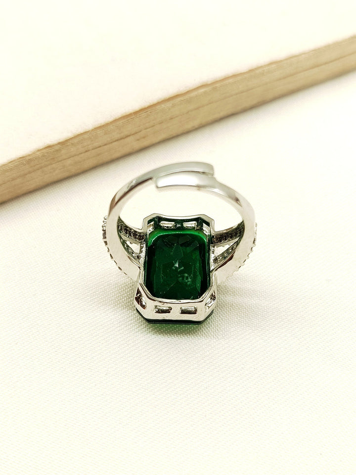 Eliana Green American Diamond Finger Ring