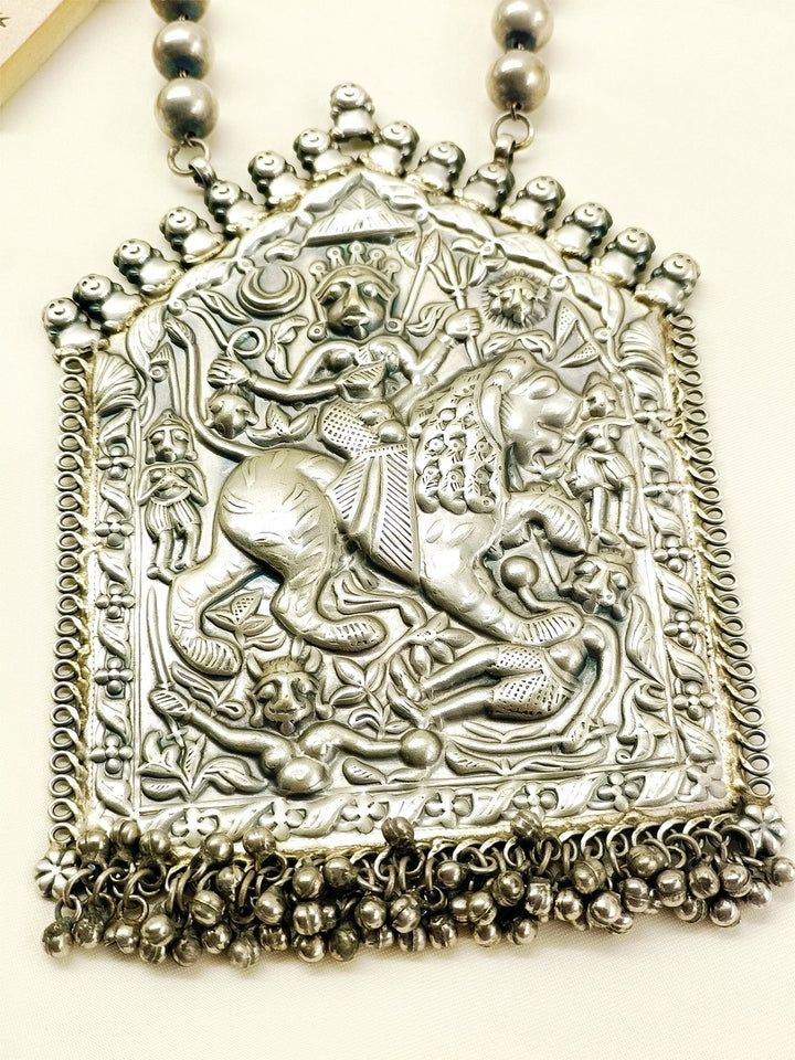 Tulsi Plain Oxidized Durga Devi Neckpiece