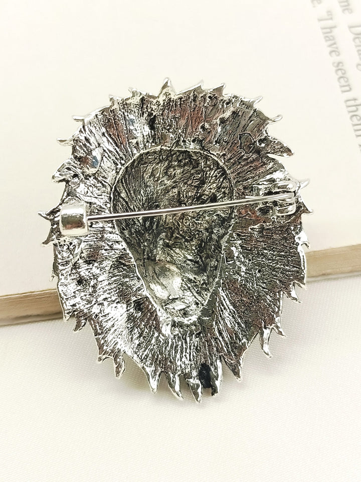 Raghav Silver Lion Men's Brooch