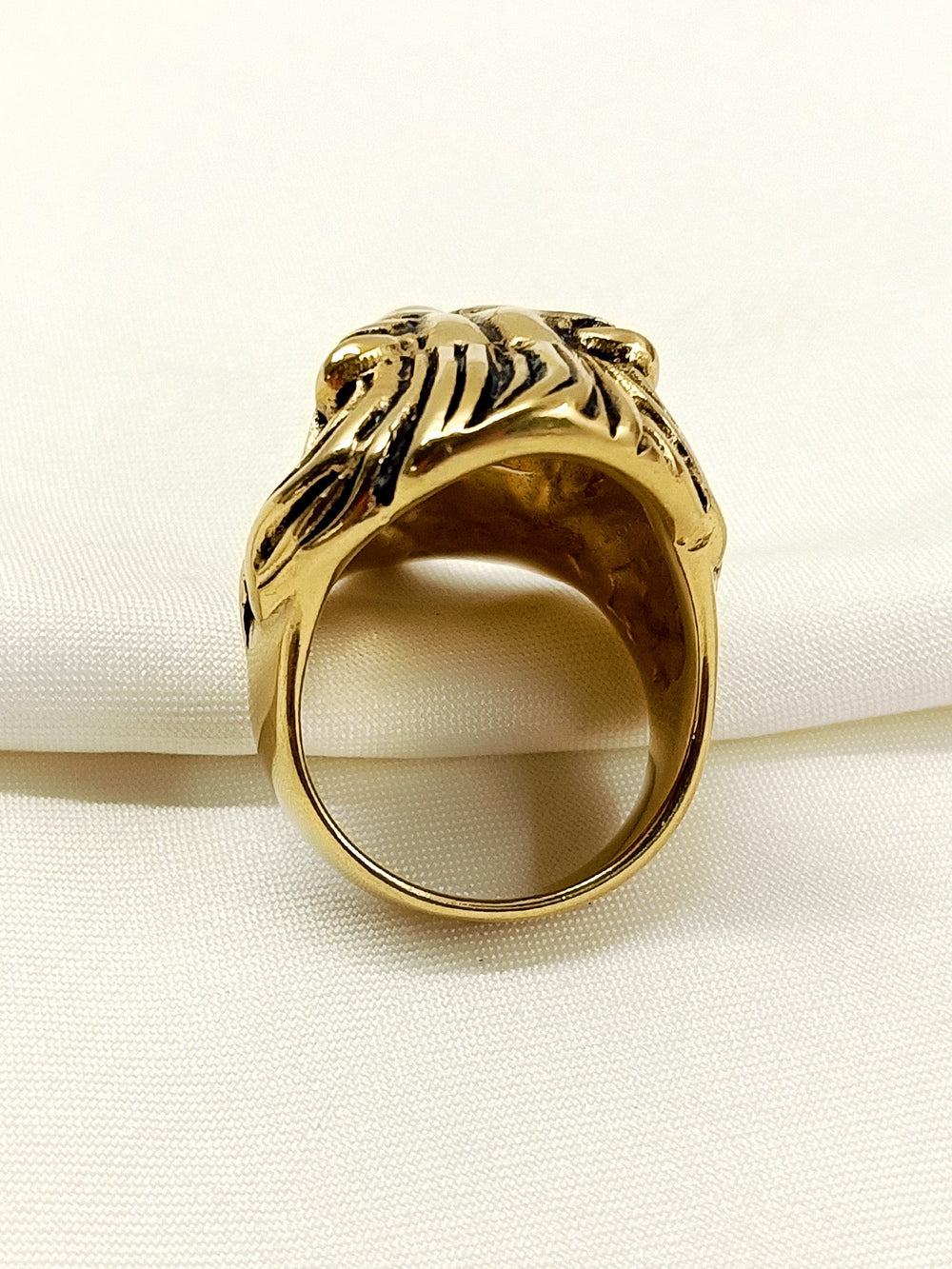 Garvik King Lion Gold Men's Finger Ring